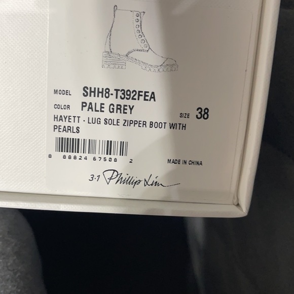 - 3:1 Phillip Lim Hayett pearls lug sole zipper boot with pearls. Sz 38 - Picture 10 of 10